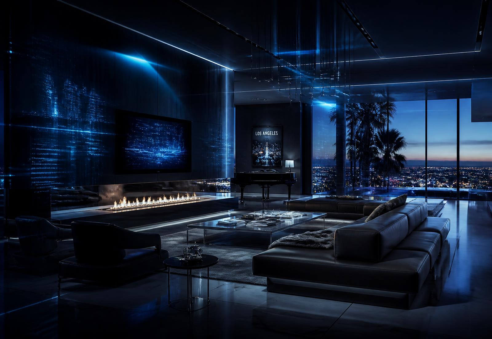 Immaculate modern Los Angeles living room cleaned by Grove Line